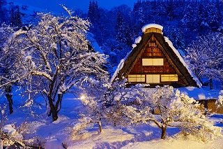 高山出发: 行程C 白川乡夜间点灯巴士  (付平濑温泉入浴券及纪念品)